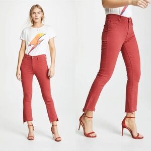 MOTHER Vibrant Red Cropped Jeans